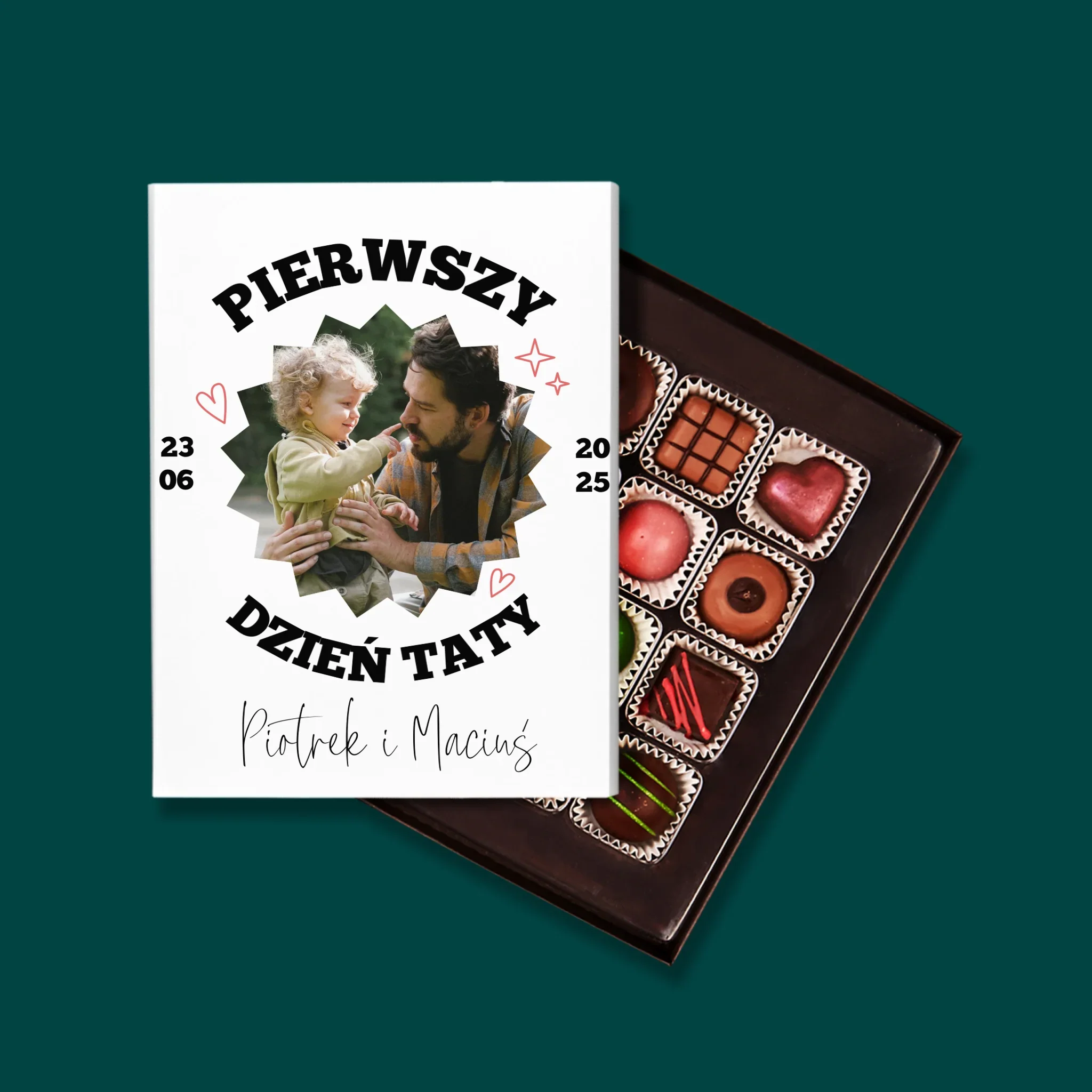 Zdjęcie I Podpis: Pierwszy Dzień Taty Razem - Personalizowane Praliny