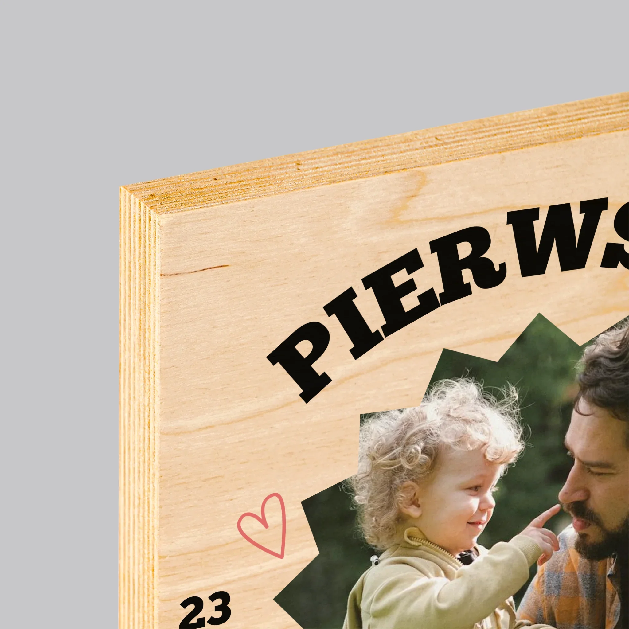 Zdjęcie I Podpis: Pierwszy Dzień Taty Razem - Wydruk Na Drewnie - Image 4