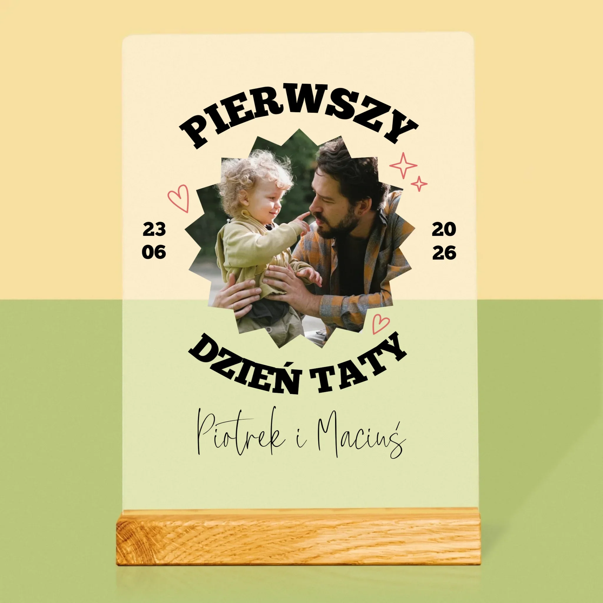 Zdjęcie I Podpis: Pierwszy Dzień Taty Razem - Wydruk Na Szkle Akrylowym - Image 3