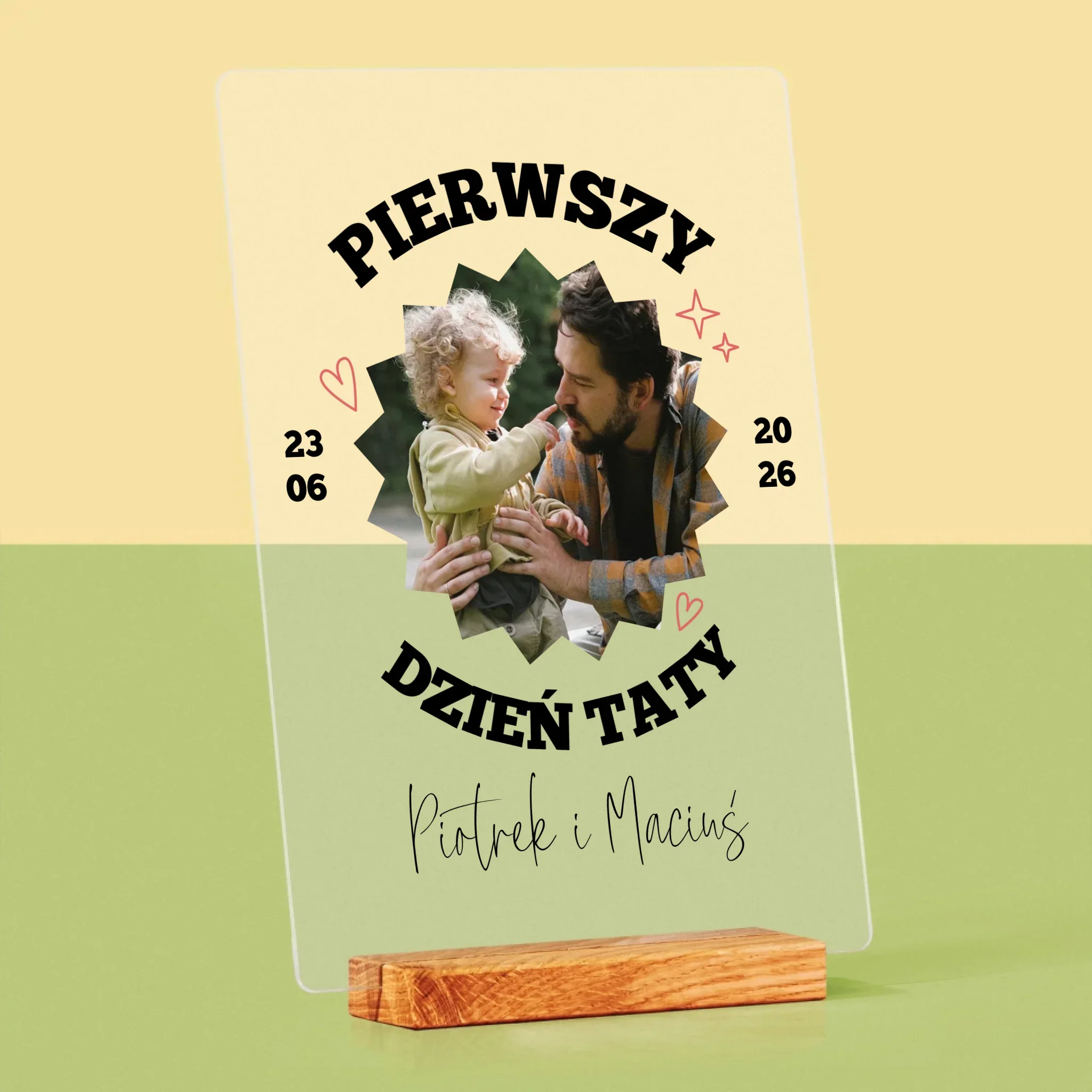 Zdjęcie I Podpis: Pierwszy Dzień Taty Razem - Wydruk Na Szkle Akrylowym - Image 4