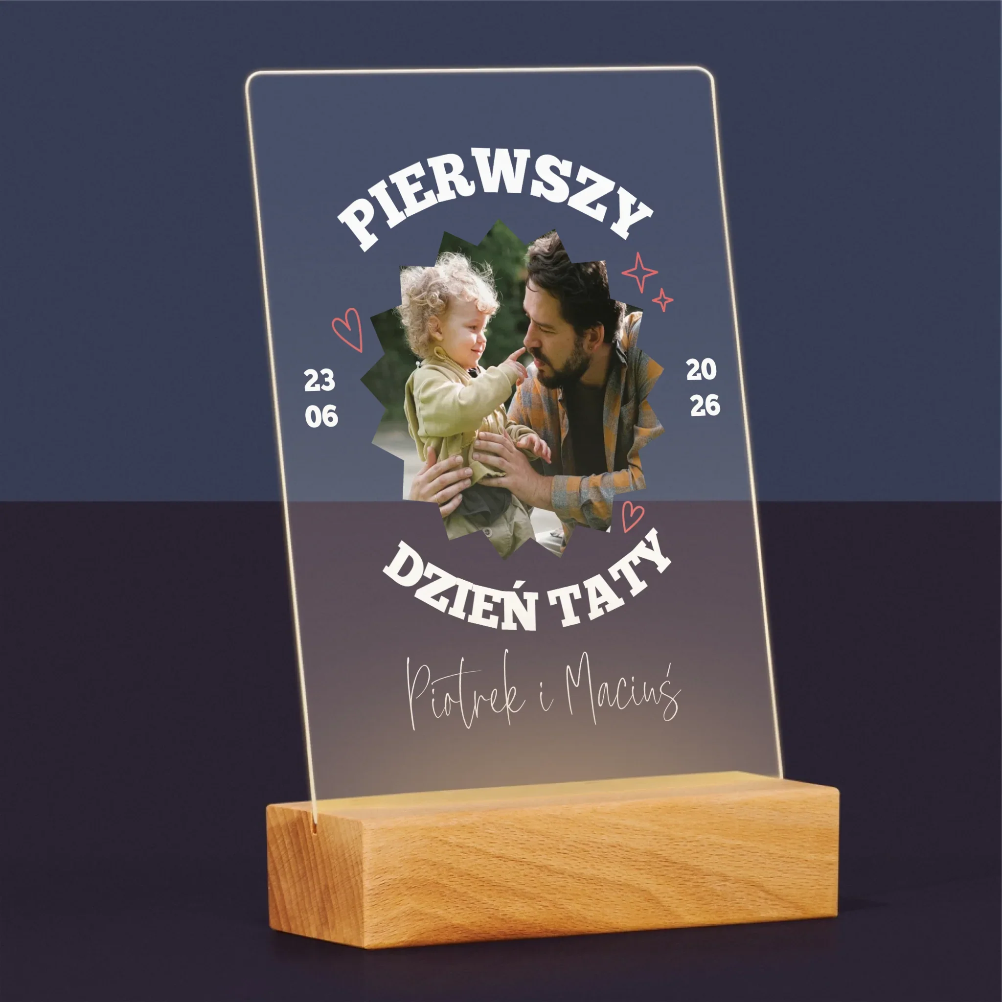 Zdjęcie I Podpis: Pierwszy Dzień Taty Razem - Wydruk Na Szkle Akrylowym - Image 5