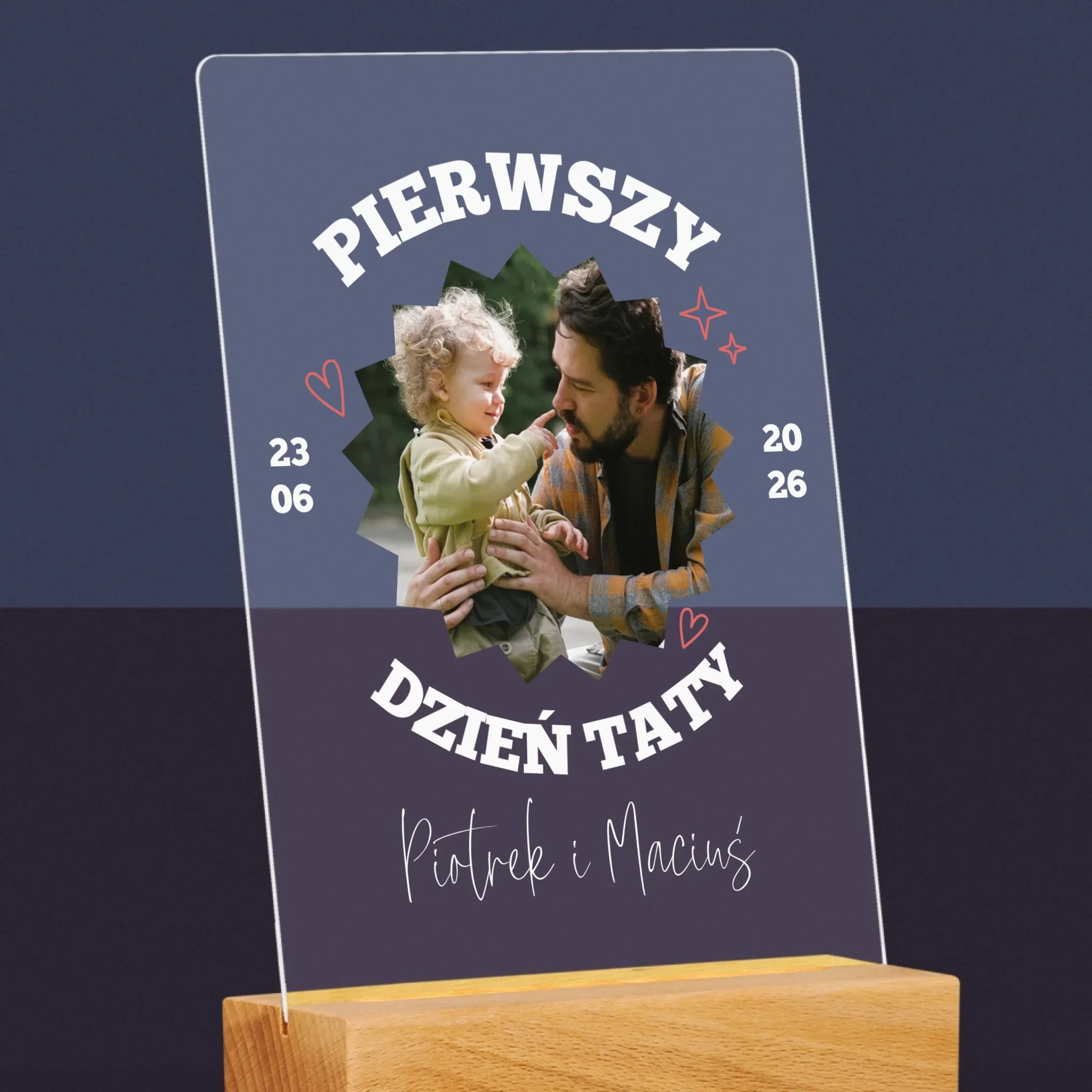 Zdjęcie I Podpis: Pierwszy Dzień Taty Razem - Wydruk Na Szkle Akrylowym - Image 6