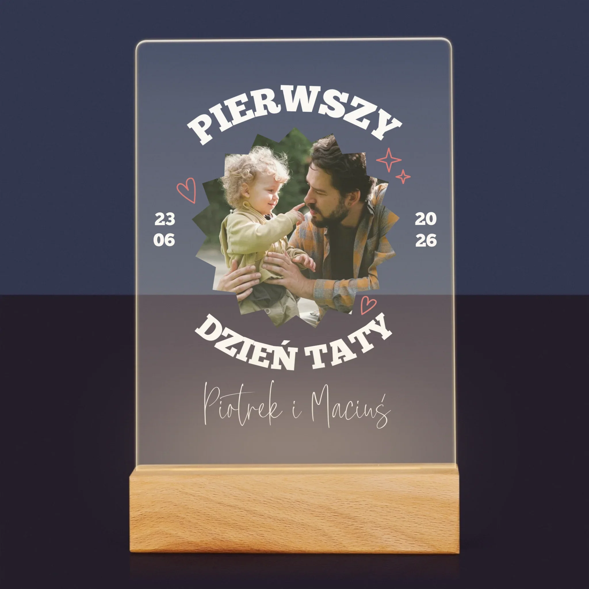 Zdjęcie I Podpis: Pierwszy Dzień Taty Razem - Wydruk Na Szkle Akrylowym - Image 7