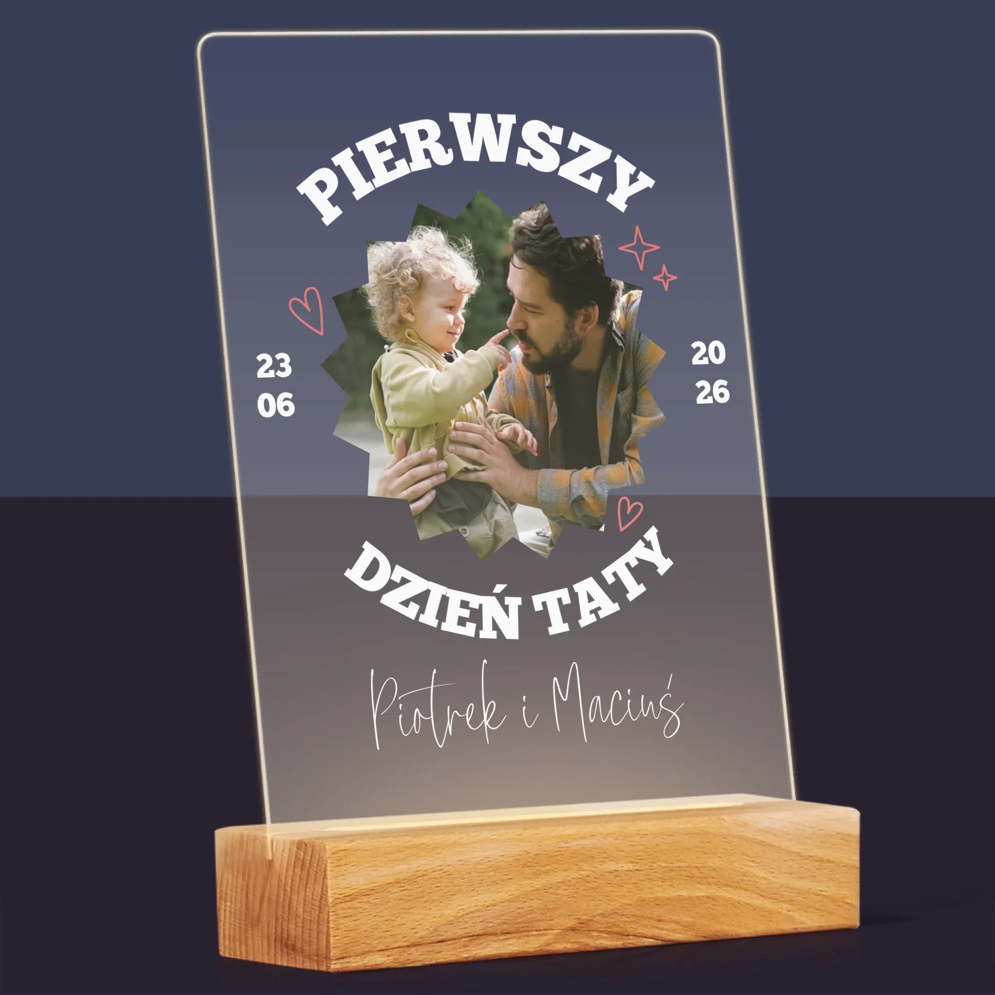 Zdjęcie I Podpis: Pierwszy Dzień Taty Razem - Wydruk Na Szkle Akrylowym - Image 8