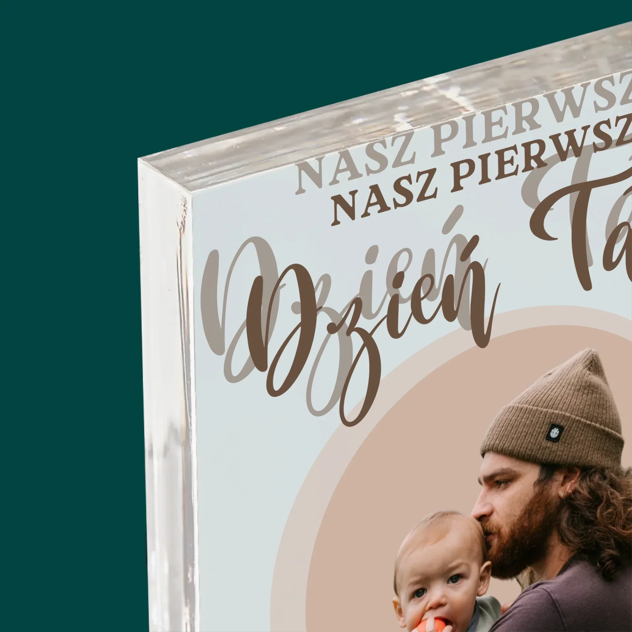 Zdjęcie i Podpis: Pierwszy Dzień Taty Zdjęcie w Kole - Blok Akrylowy z Nadrukiem - Image 4