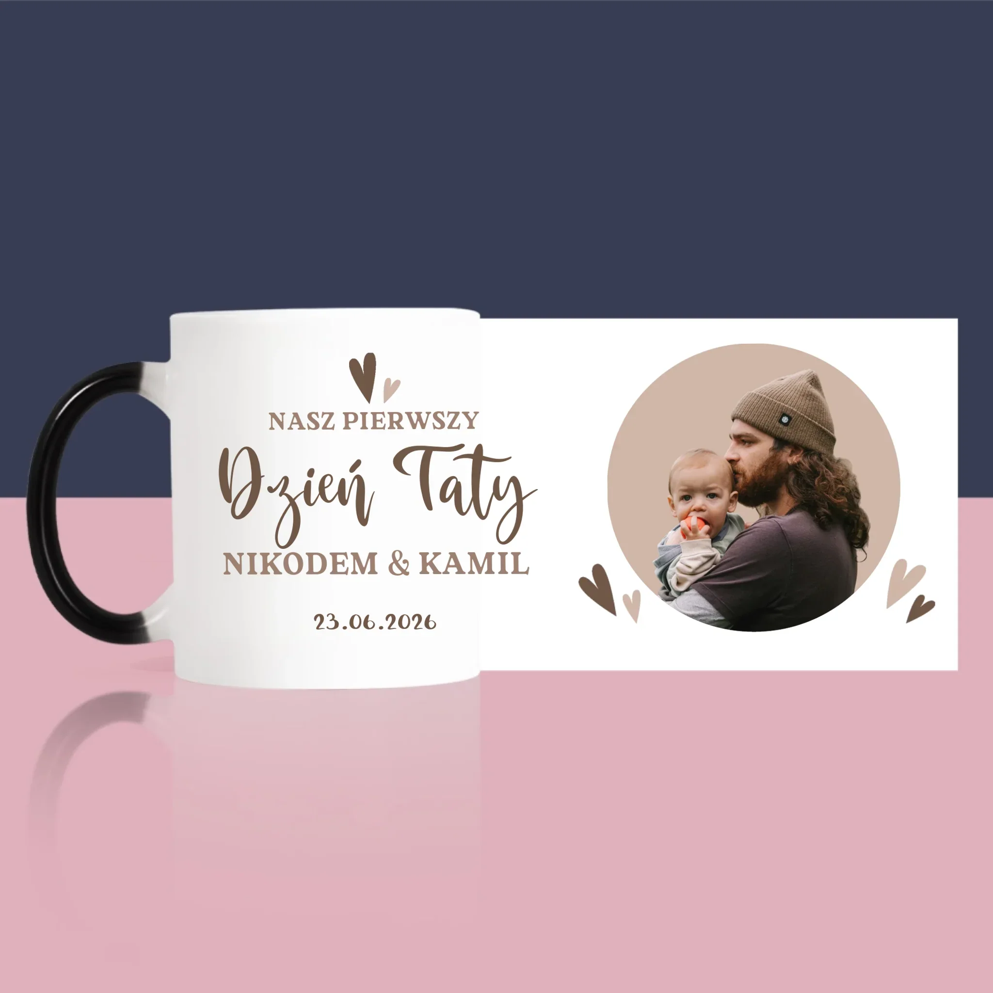 Zdjęcie i Podpis: Pierwszy Dzień Taty Zdjęcie w Kole - Kubek z Nadrukiem - Image 7