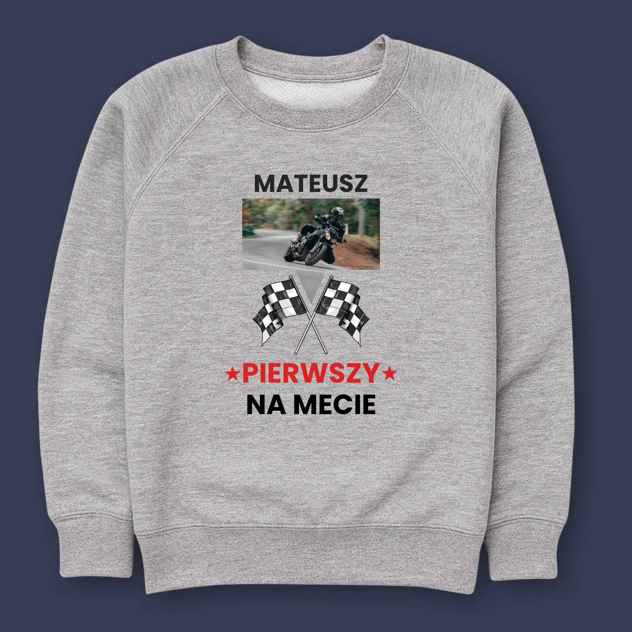 Zdjęcie I Podpis: Pierwszy Na Mecie - Bluza Męska Z Kapturem - Image 10