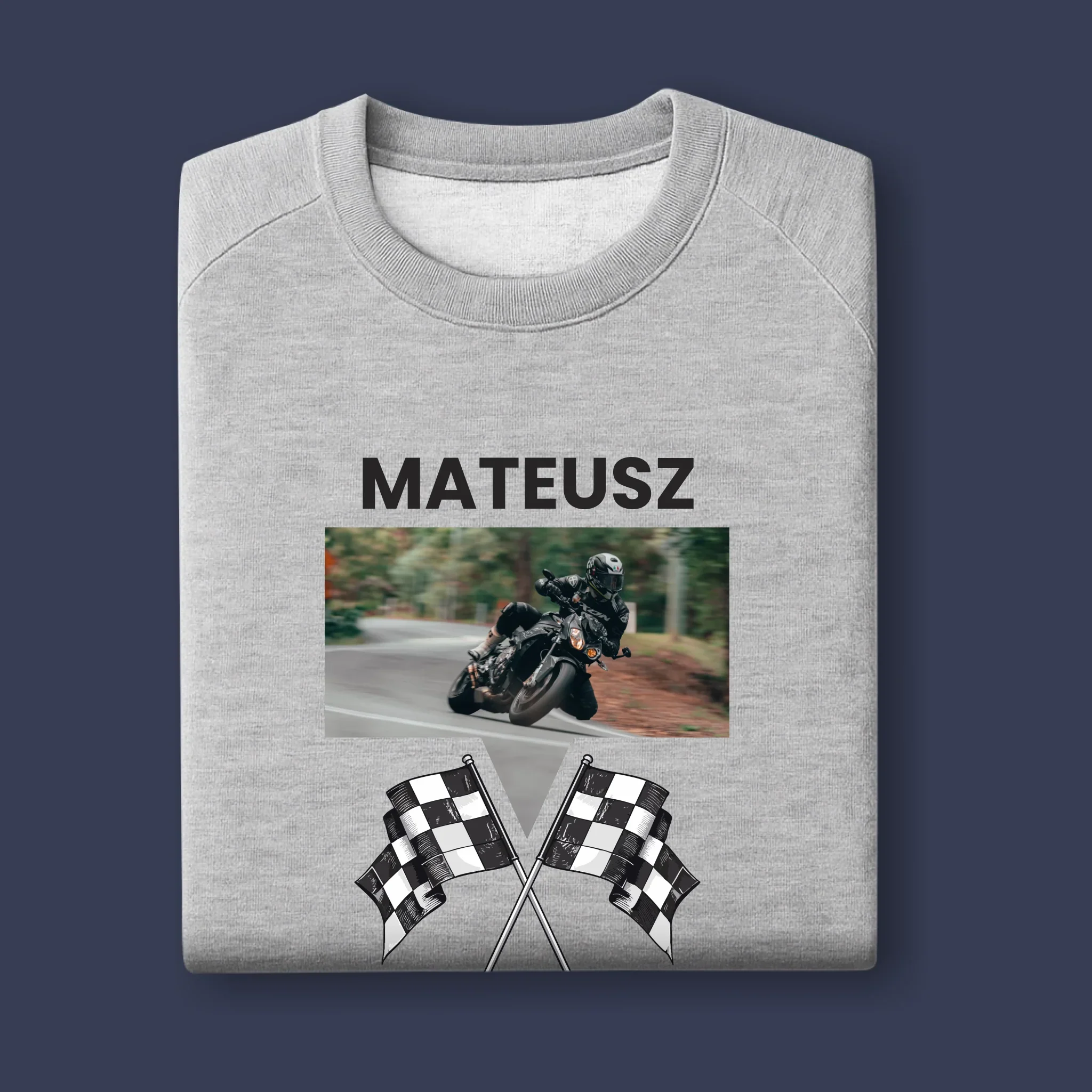 Zdjęcie I Podpis: Pierwszy Na Mecie - Bluza Męska Z Kapturem - Image 11