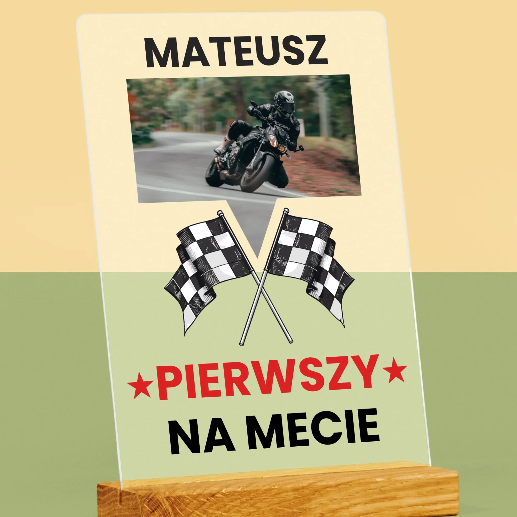 Zdjęcie I Podpis: Pierwszy Na Mecie - Wydruk Na Szkle Akrylowym - Image 2