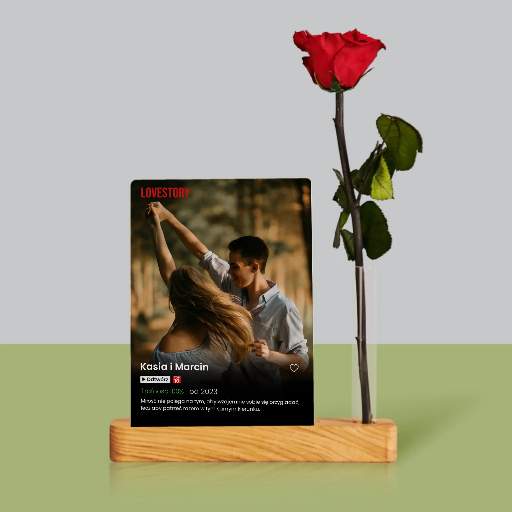 Zdjęcie i Podpis: Plakat Netflix - Wydruk Na Szkle Akrylowym z Różą
