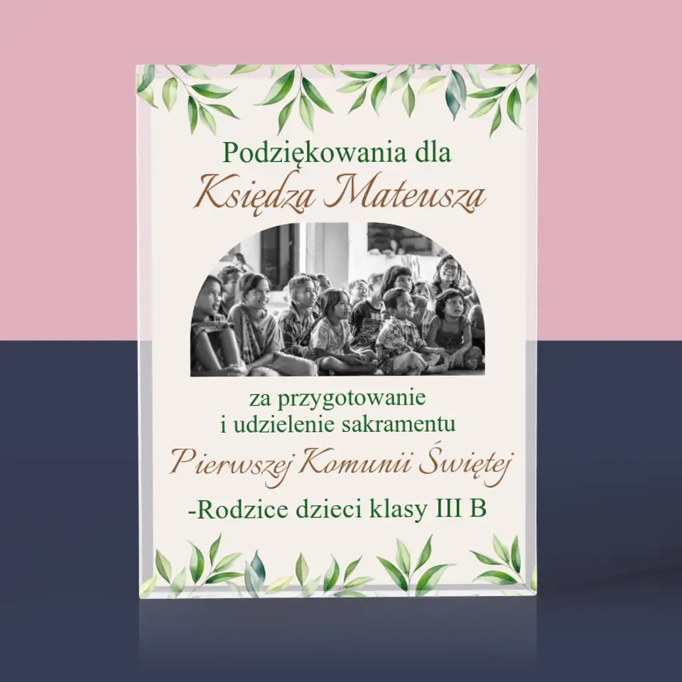 Zdjęcie i Podpis: Podziękowania Dla Księdza Komunia - Blok Akrylowy z Nadrukiem - Image 3