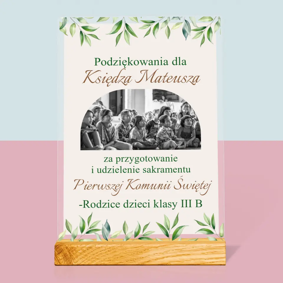 Zdjęcie i Podpis: Podziękowania Dla Księdza Komunia - Wydruk Na Szkle Akrylowym - Image 3