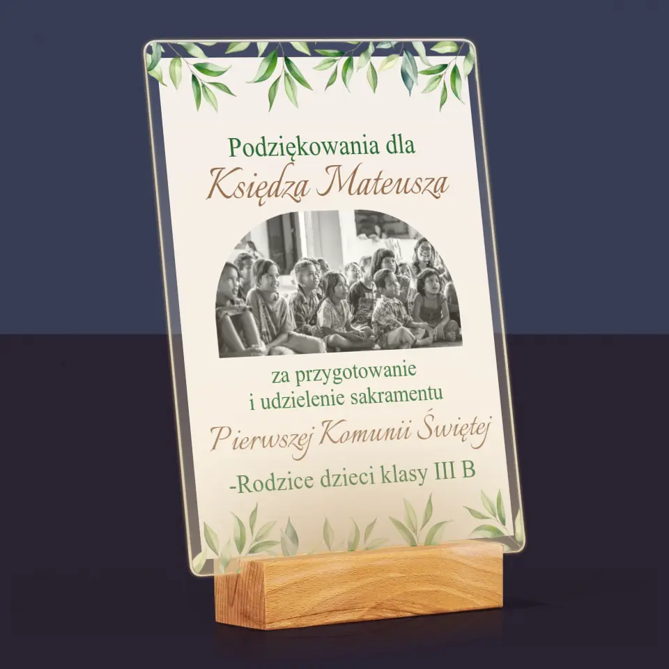 Zdjęcie i Podpis: Podziękowania Dla Księdza Komunia - Wydruk Na Szkle Akrylowym - Image 8