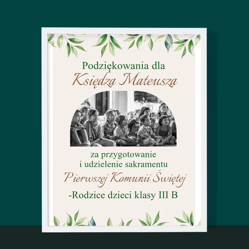 Zdjęcie i Podpis: Podziękowania Dla Księdza Komunia - Wydruk Obramowany - Image 10
