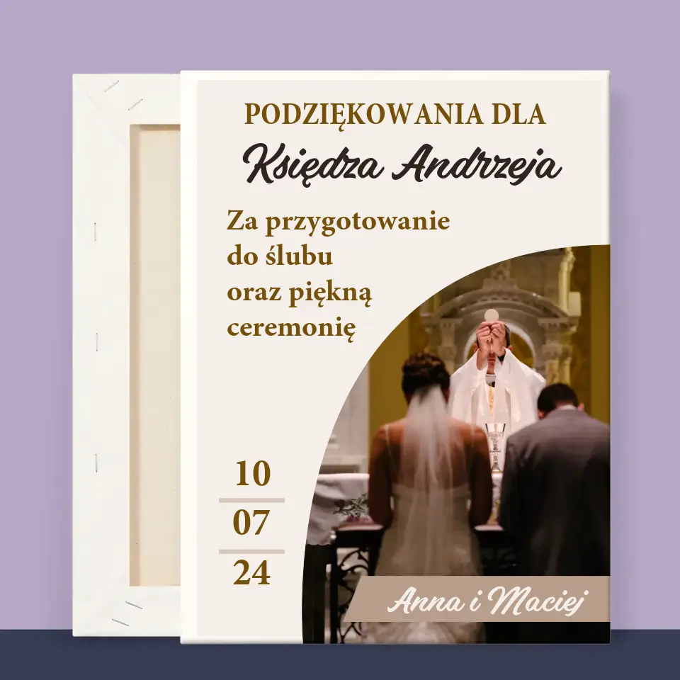 Zdjęcie i Podpis: Podziękowania Dla Księdza Ślub - Wydruk Obramowany - Image 11