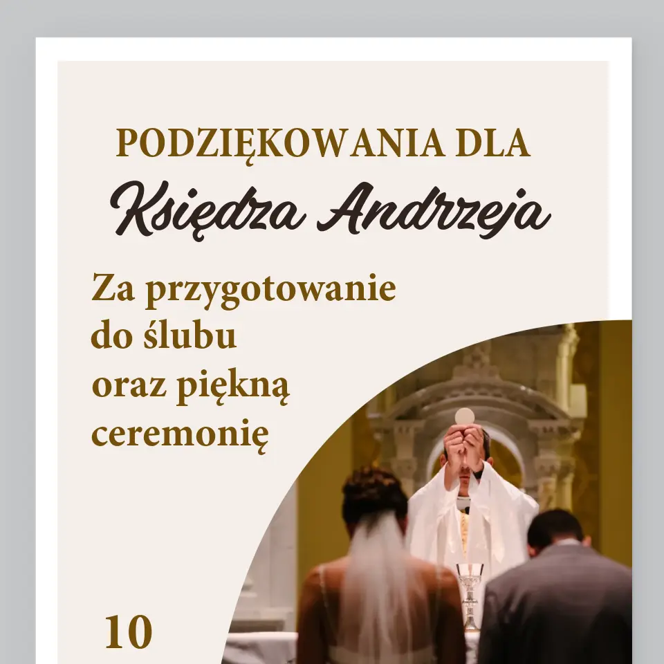 Zdjęcie i Podpis: Podziękowania Dla Księdza Ślub - Wydruk Obramowany - Image 2