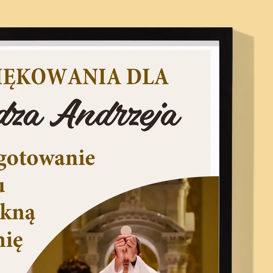 Zdjęcie i Podpis: Podziękowania Dla Księdza Ślub - Wydruk Obramowany - Image 6