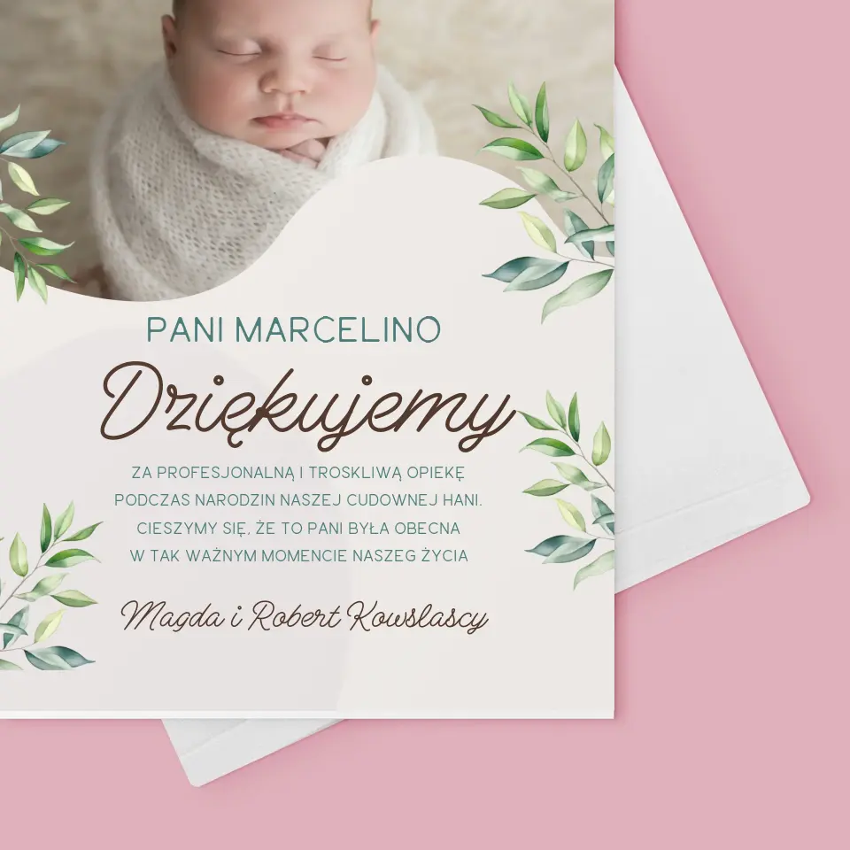 Zdjęcie i Podpis: Podziękowania Dla Położnej - Kartka Z Życzeniami - Image 4