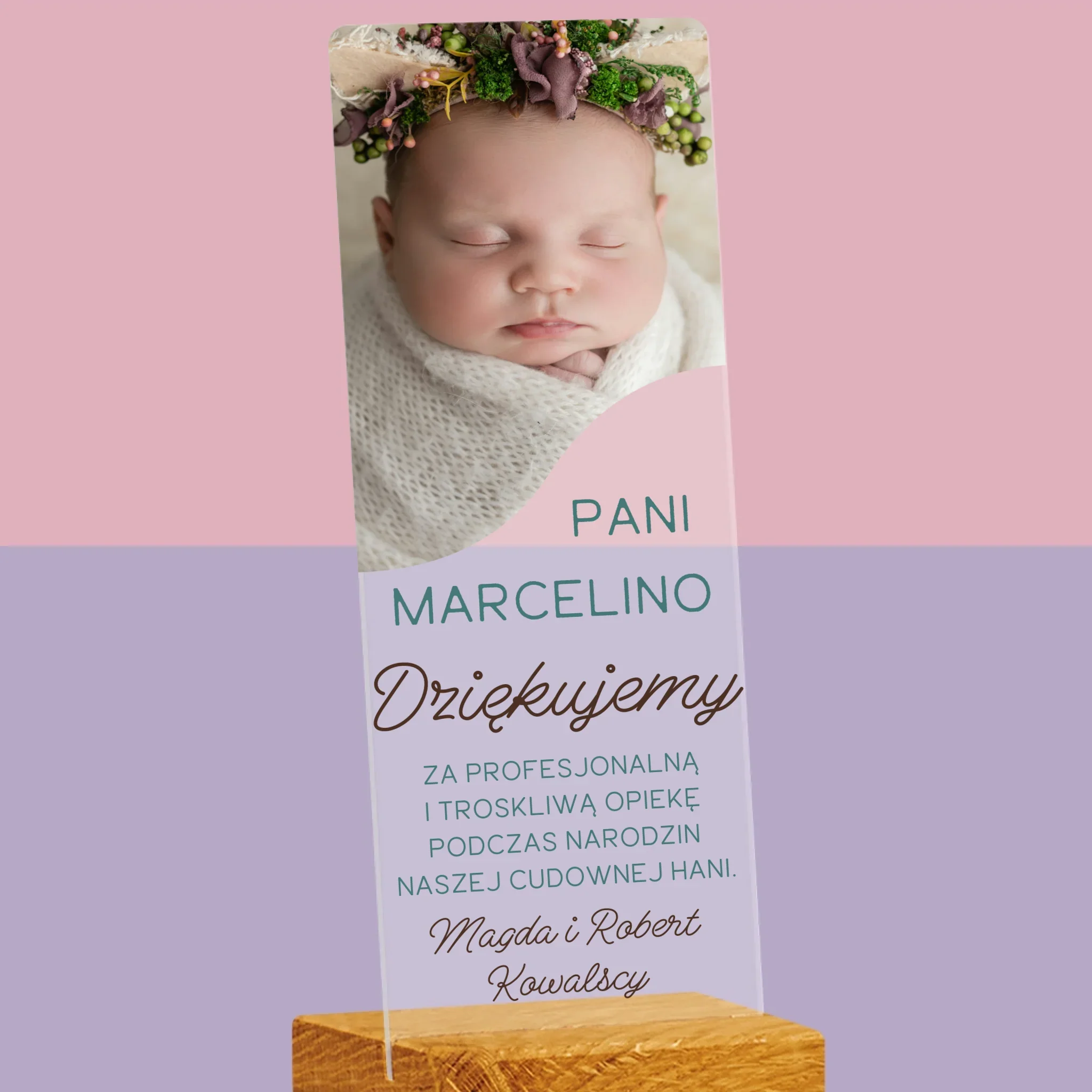 Zdjęcie i Podpis: Podziękowania Dla Położnej - Zdjęcie Na Szkle Akrylowym Fotobudka - Image 2