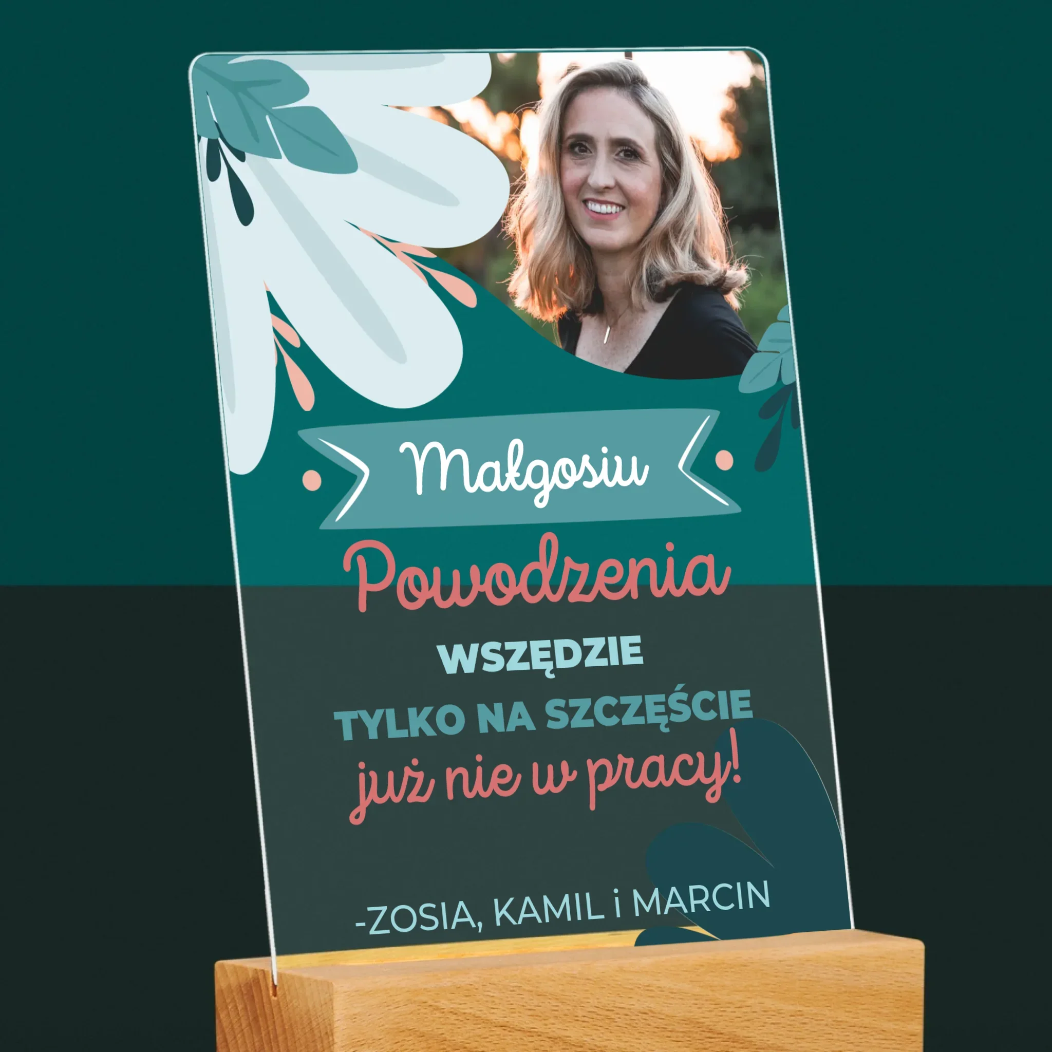Zdjęcie i Podpis: Powodzenia Nie w Pracy - Wydruk Na Szkle Akrylowym - Image 6