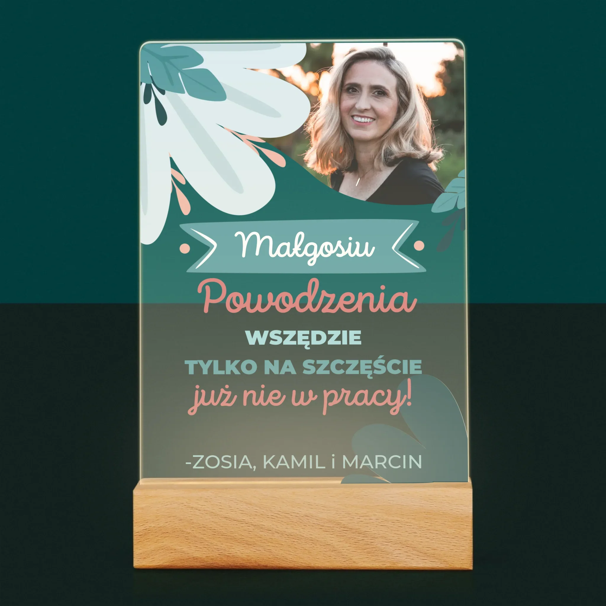 Zdjęcie i Podpis: Powodzenia Nie w Pracy - Wydruk Na Szkle Akrylowym - Image 7