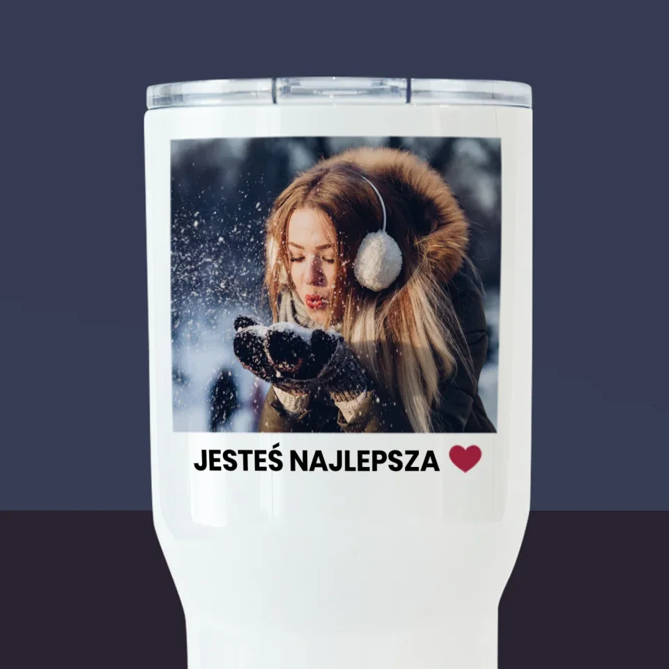 Zdjęcie i Podpis: Pozytywne Myśli - Kubek Termiczny Biały - Image 2