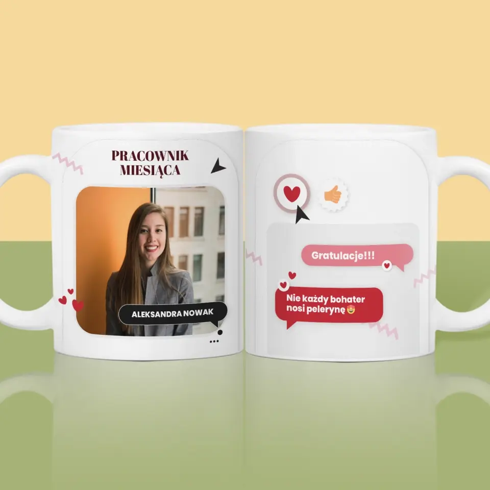 Zdjęcie i Podpis: Pracownik Miesiąca - Kubek z Nadrukiem - Image 2