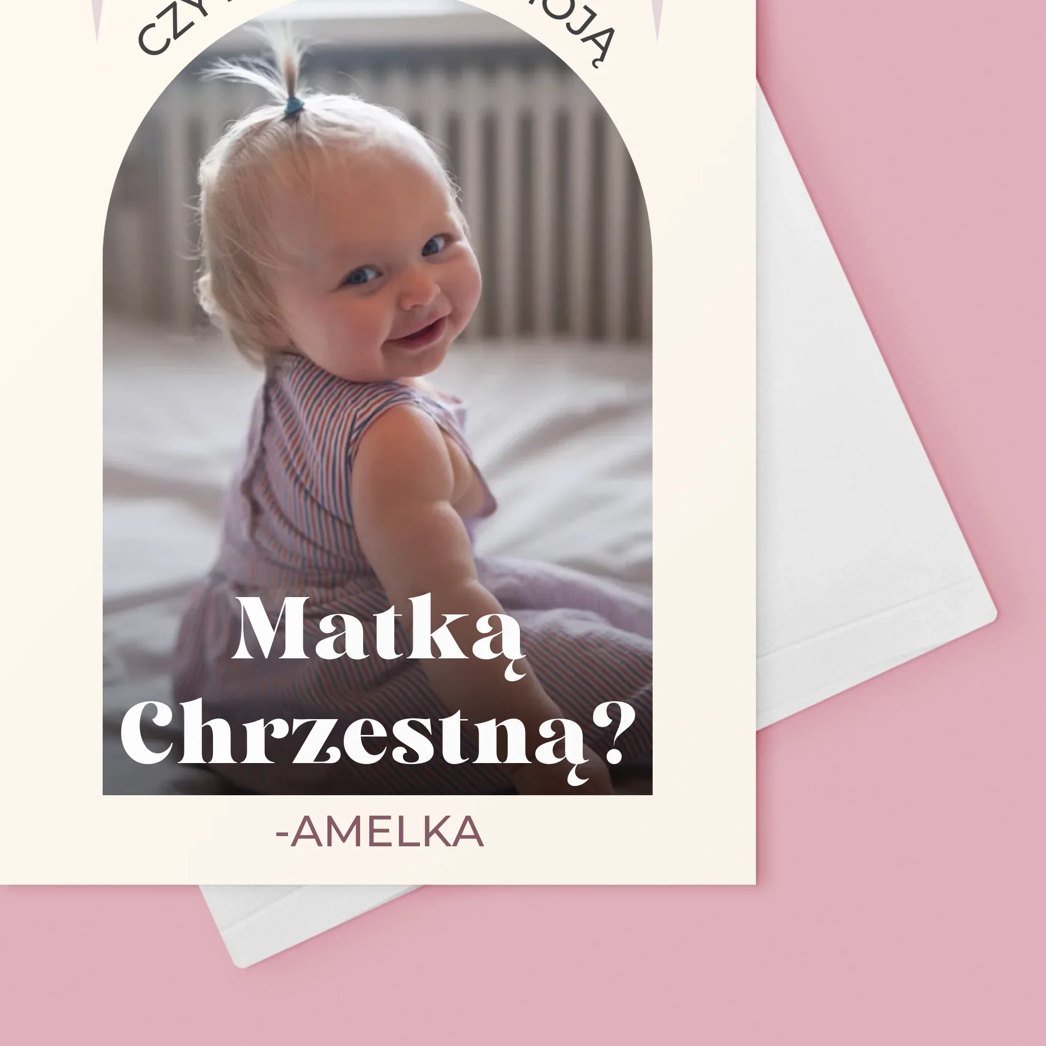 Zdjęcie i Podpis: Prośba O Bycie Chrzestną Elegant - Kartka z Życzeniami - Image 4