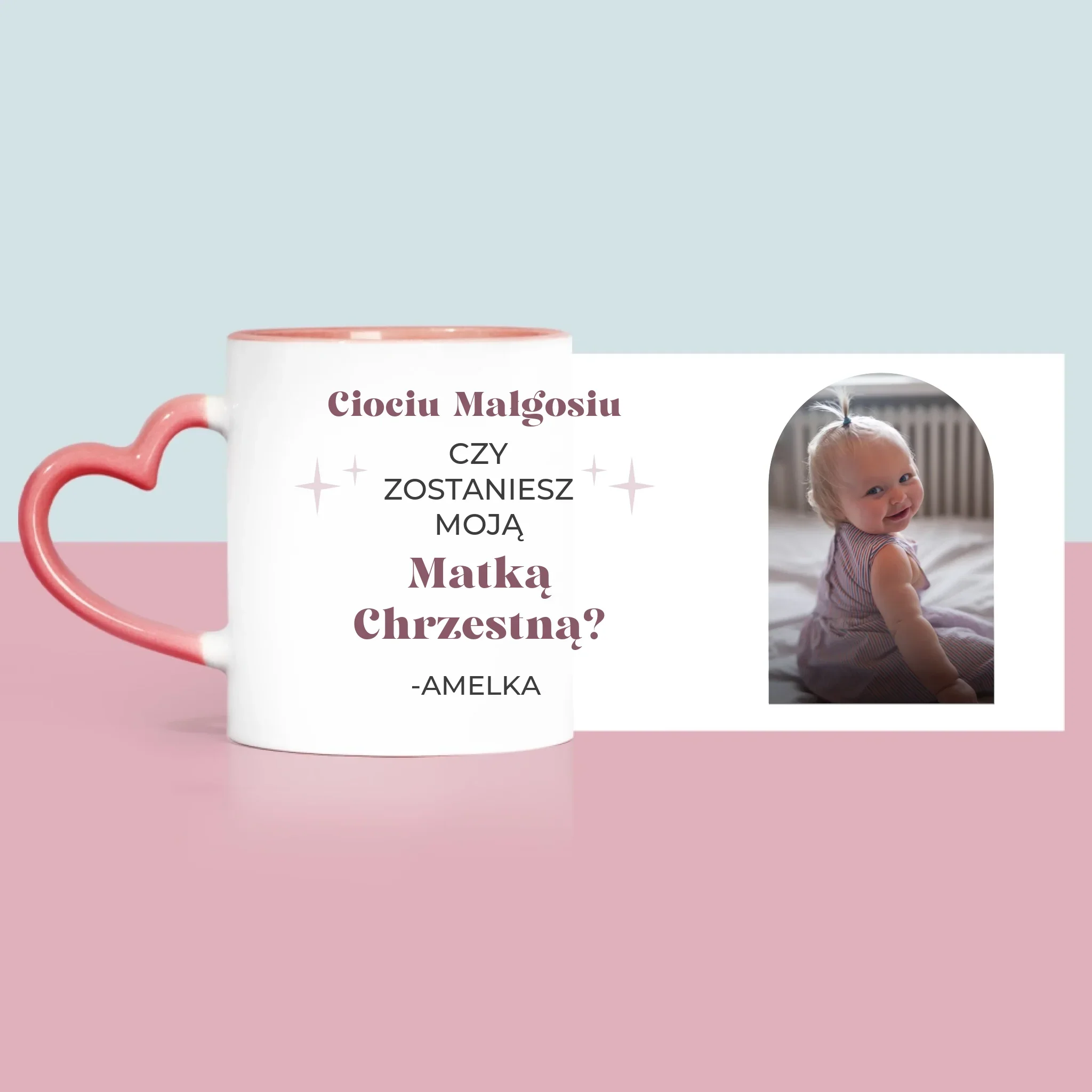 Zdjęcie i Podpis: Prośba O Bycie Chrzestną Elegant - Kubek z Nadrukiem - Image 6