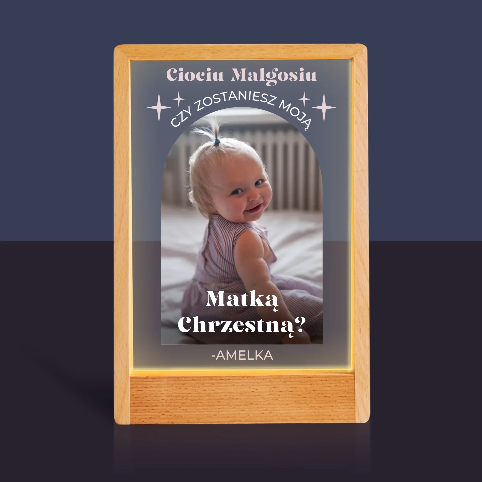 Zdjęcie i Podpis: Prośba O Bycie Chrzestną Elegant - Wydruk Na Szkle Akrylowym - Image 10