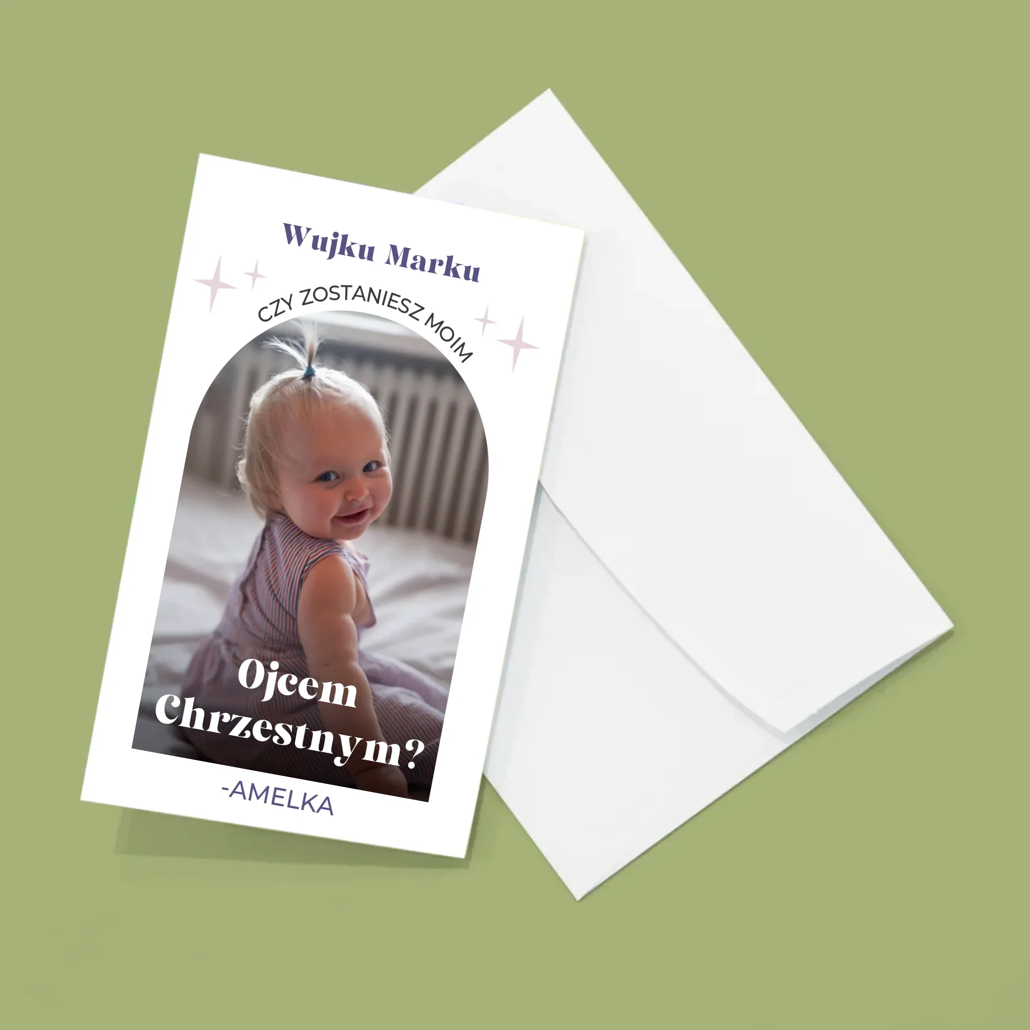 Zdjęcie i Podpis: Prośba O Bycie Chrzestnym Elegant - Duża Harmonijka Ze Zdjęć - Image 2