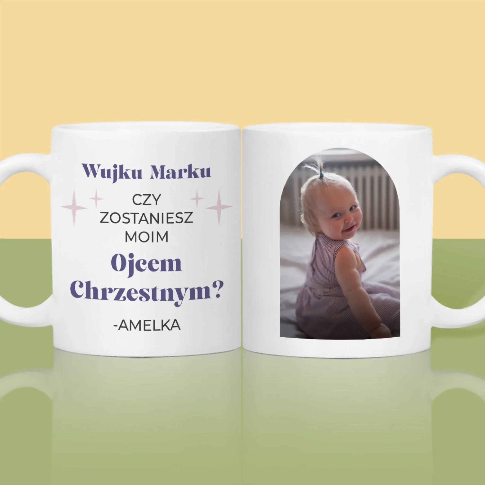 Zdjęcie i Podpis: Prośba O Bycie Chrzestnym Elegant - Kubek z Nadrukiem - Image 2