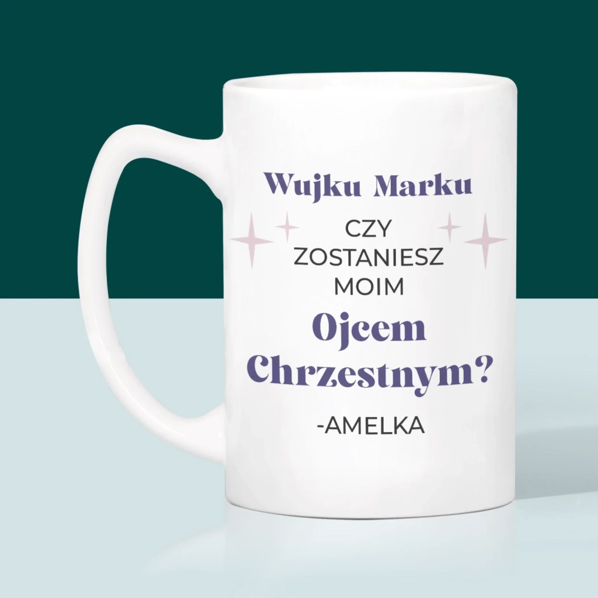 Zdjęcie i Podpis: Prośba O Bycie Chrzestnym Elegant - Kubek z Nadrukiem - Image 4