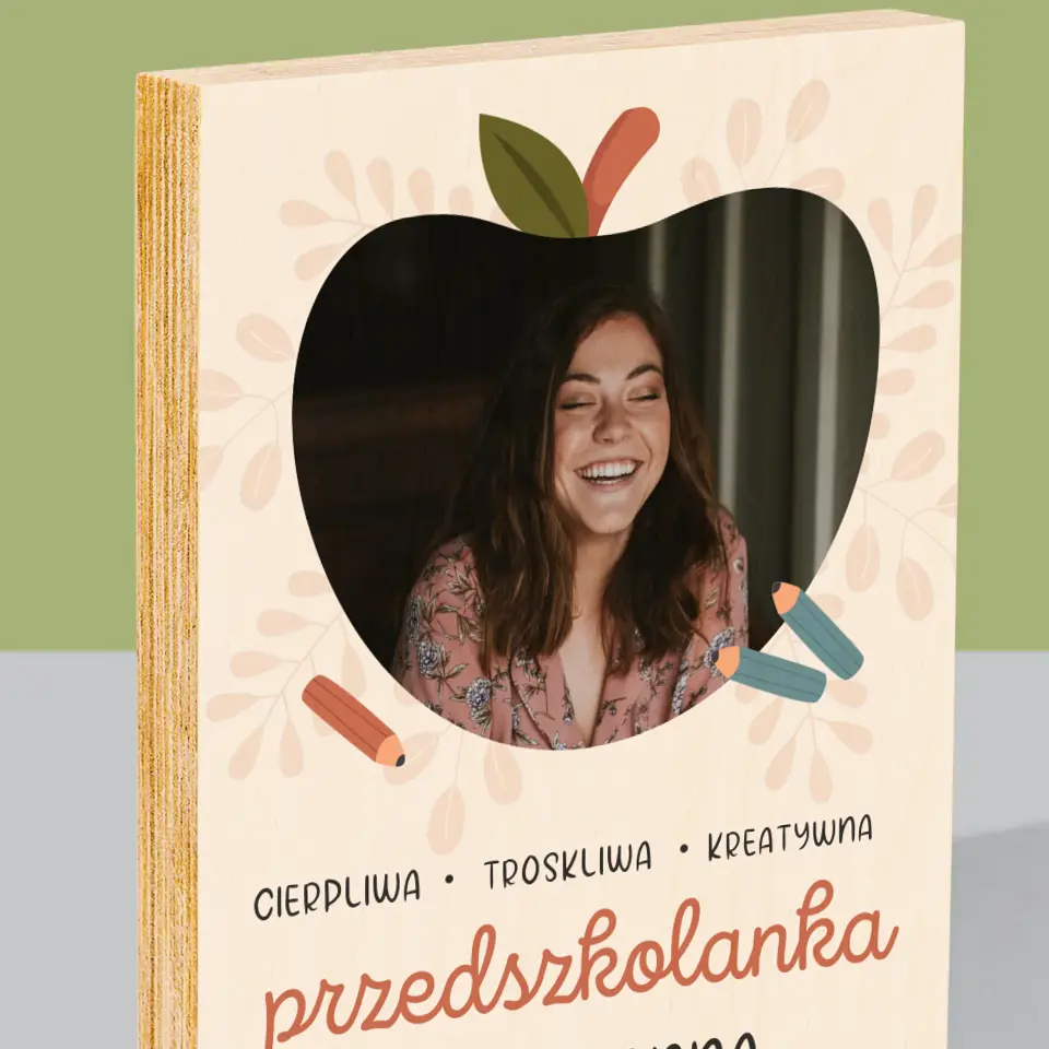 Zdjęcie i Podpis: Przedszkolanka - Wydruk Na Drewnie - Image 2
