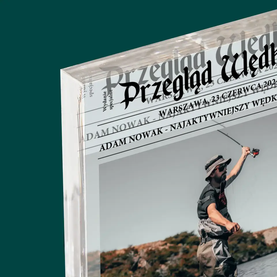 Zdjęcie i Podpis: Przegląd Wędkarski - Blok Akrylowy z Nadrukiem - Image 4