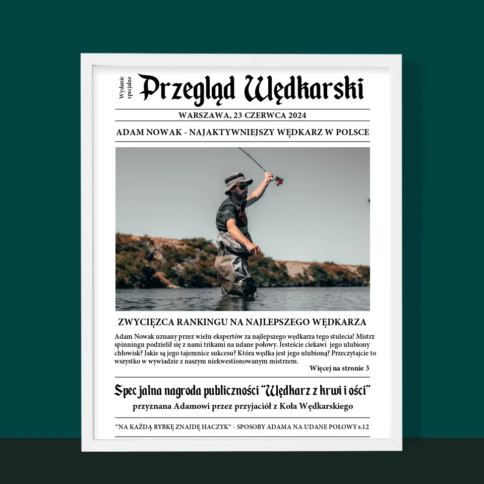 Zdjęcie i Podpis: Przegląd Wędkarski - Wydruk Obramowany - Image 10