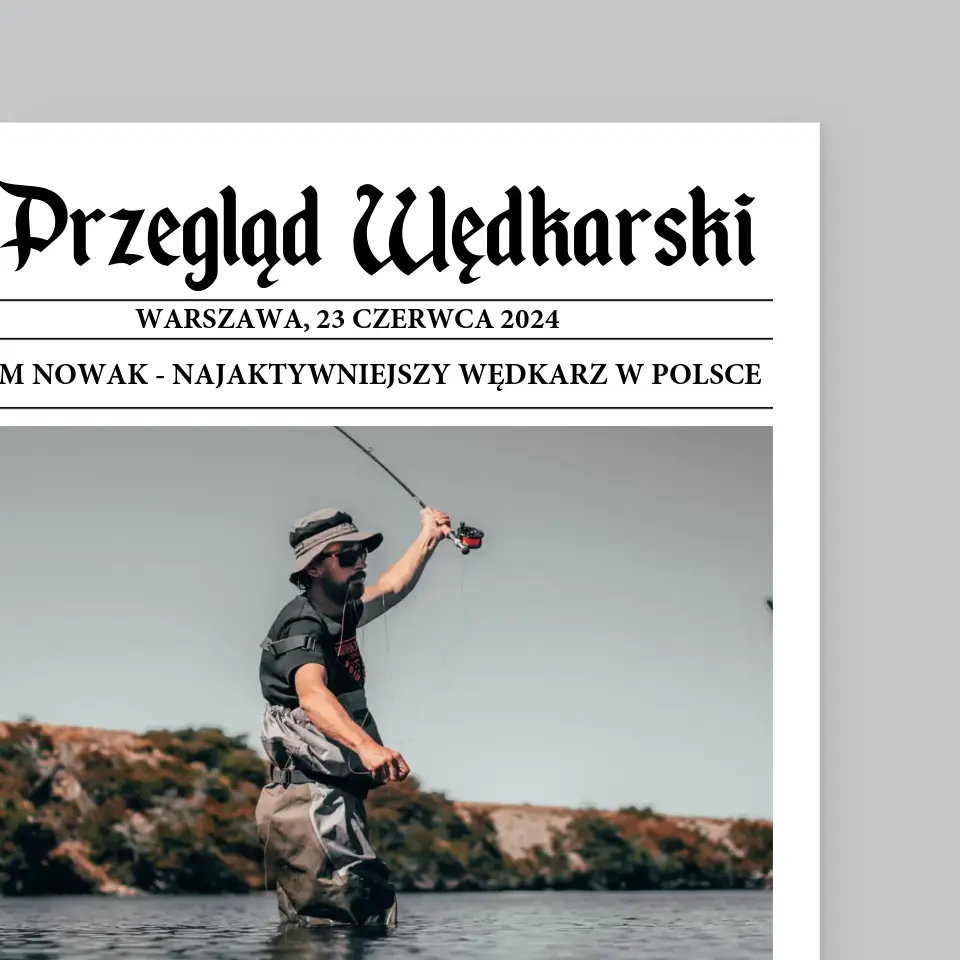 Zdjęcie i Podpis: Przegląd Wędkarski - Wydruk Obramowany - Image 3