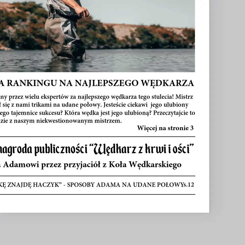 Zdjęcie i Podpis: Przegląd Wędkarski - Wydruk Obramowany - Image 4