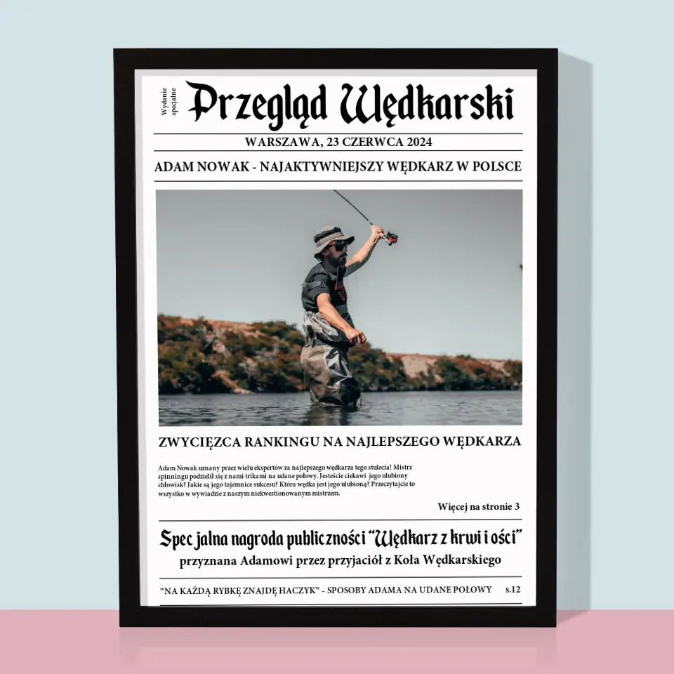 Zdjęcie i Podpis: Przegląd Wędkarski - Wydruk Obramowany - Image 5