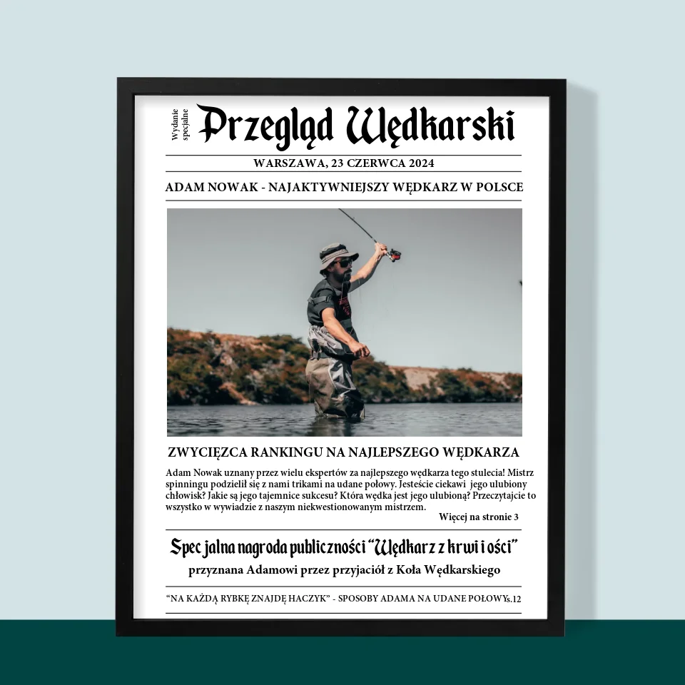 Zdjęcie i Podpis: Przegląd Wędkarski - Wydruk Obramowany - Image 9