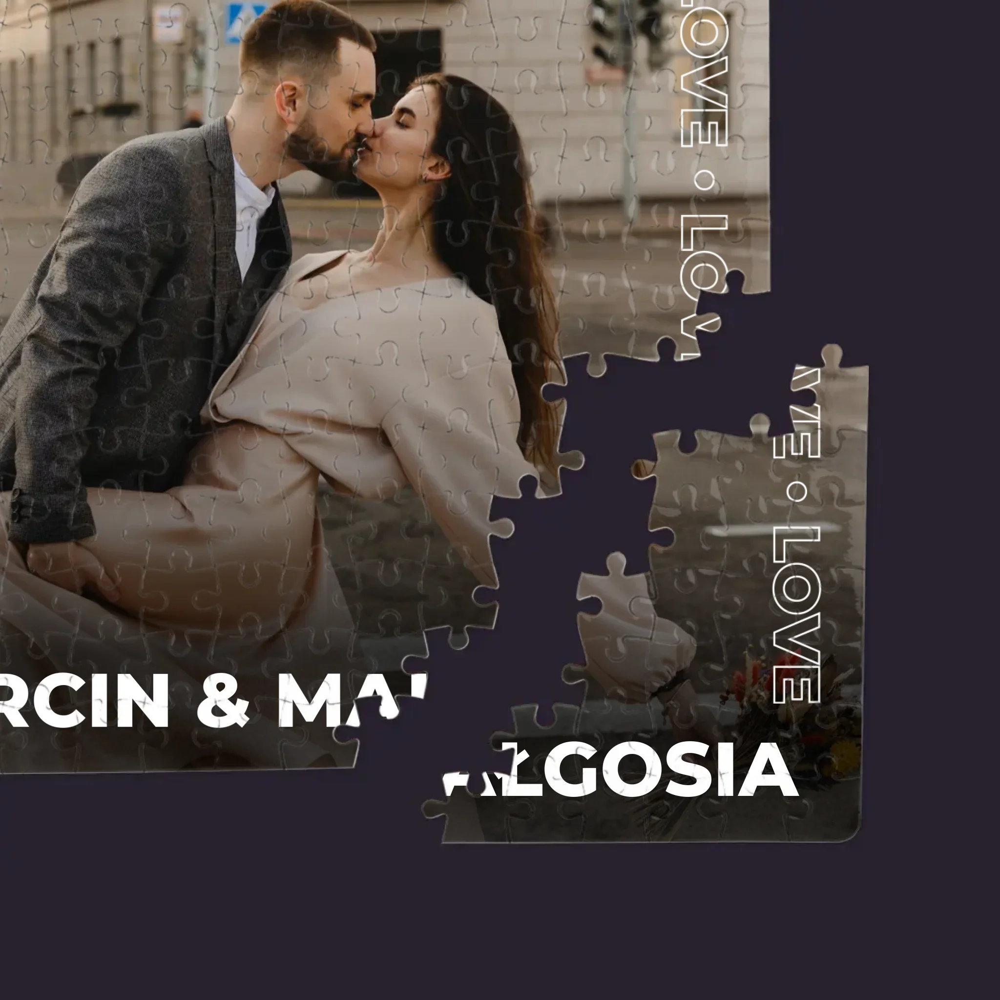 Zdjęcie i Podpis: Ramka Love - Personalizowane Puzzle - Image 2
