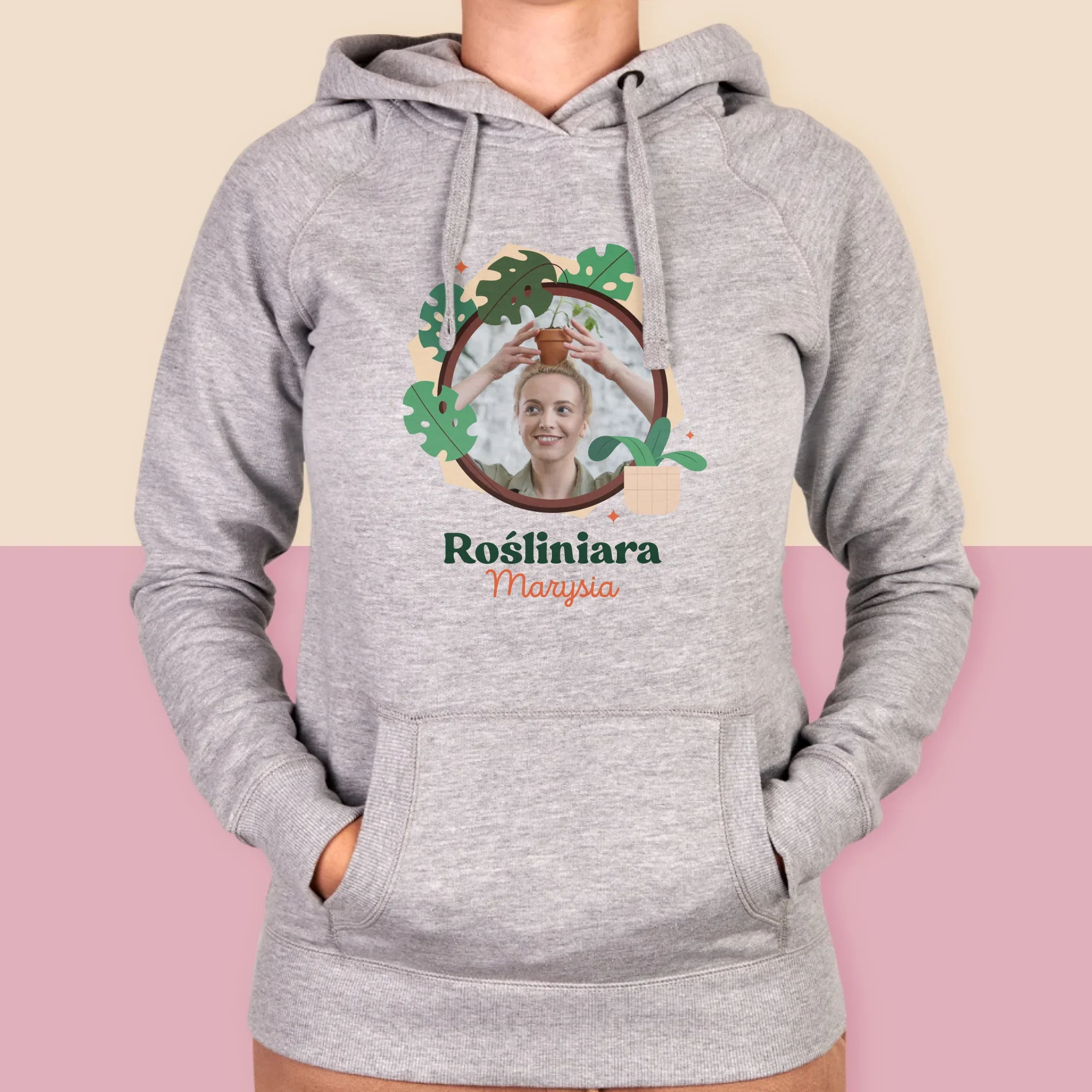 Zdjęcie i Podpis: Rośliniara - Bluza Damska z Kapturem
