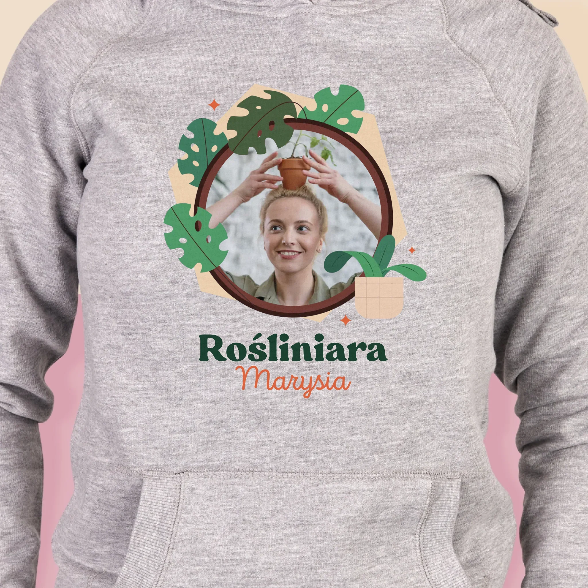 Zdjęcie i Podpis: Rośliniara - Bluza Damska z Kapturem - Image 2