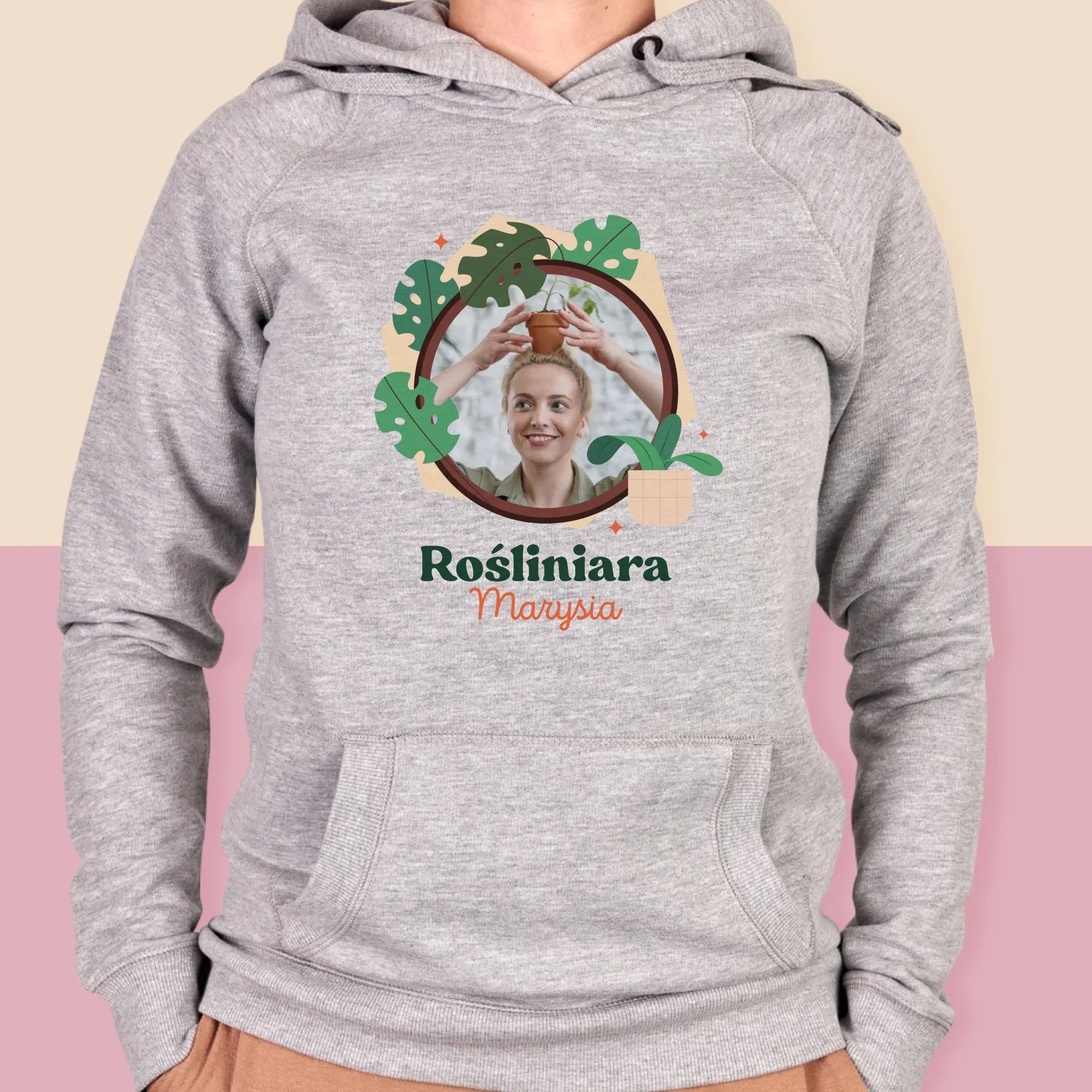 Zdjęcie i Podpis: Rośliniara - Bluza Damska z Kapturem - Image 4