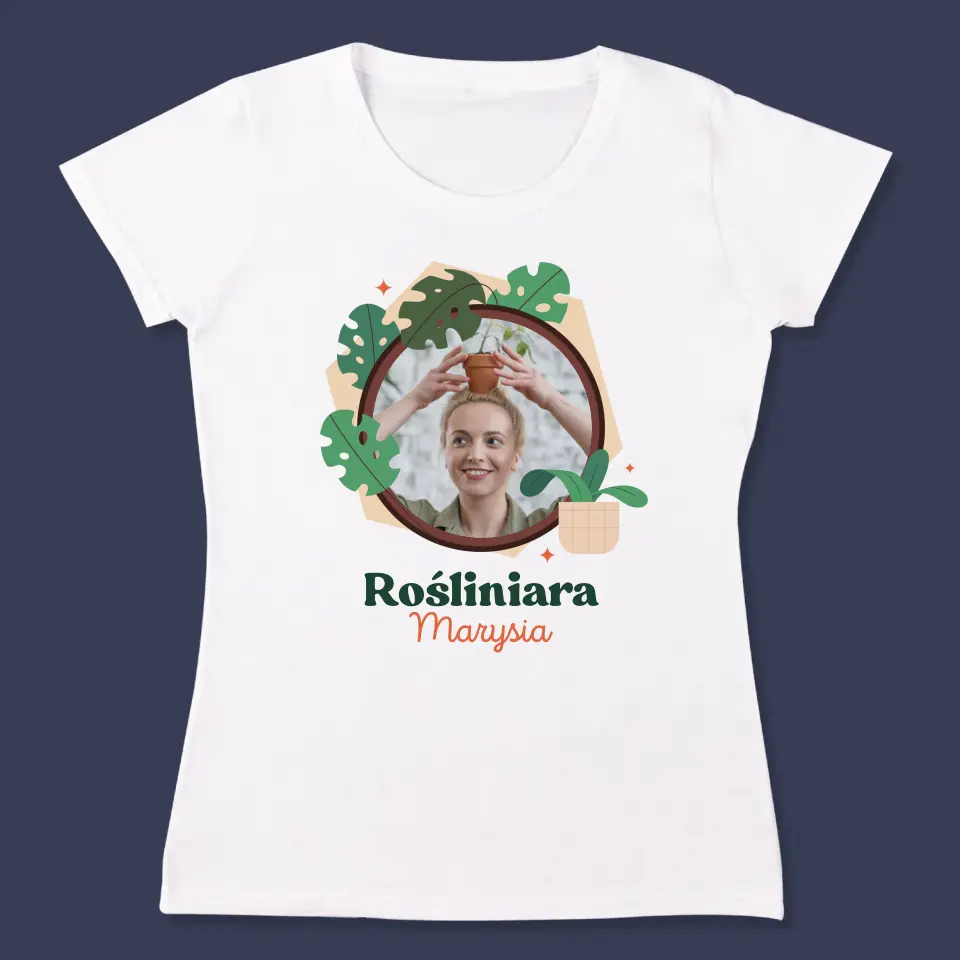Zdjęcie i Podpis: Rośliniara - Koszulka Damska z Nadrukiem - Image 3