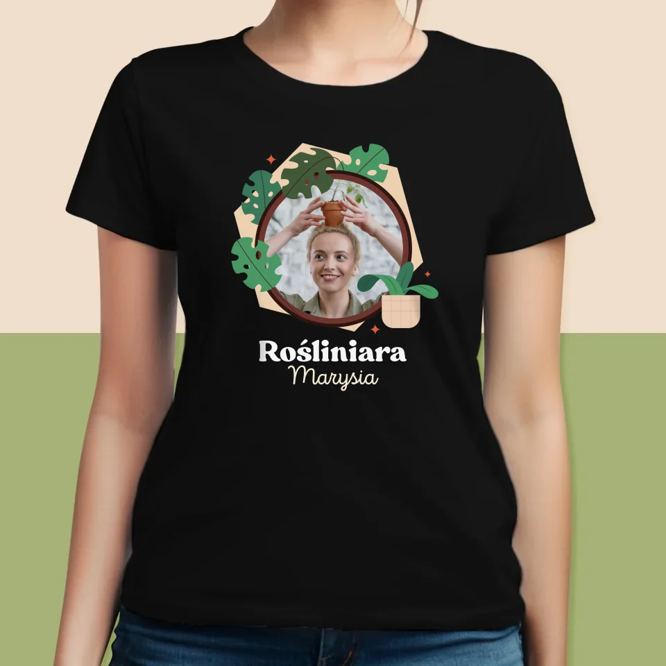 Zdjęcie i Podpis: Rośliniara - Koszulka Damska z Nadrukiem - Image 5