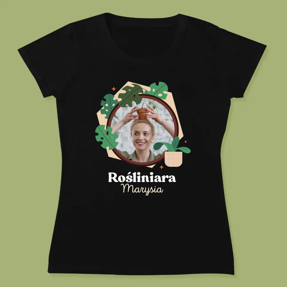Zdjęcie i Podpis: Rośliniara - Koszulka Damska z Nadrukiem - Image 7