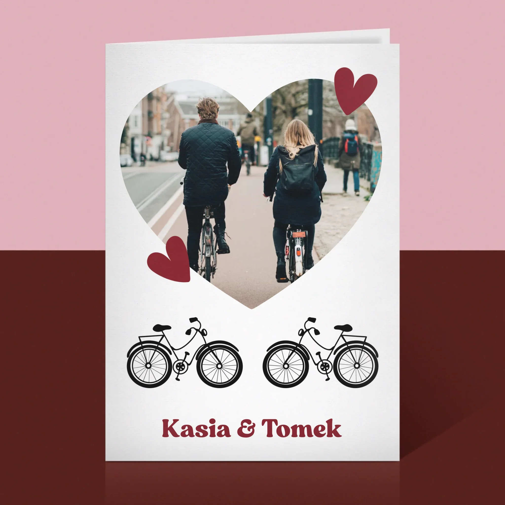Zdjęcie I Podpis: Rowerowa Para - Kartka z Życzeniami