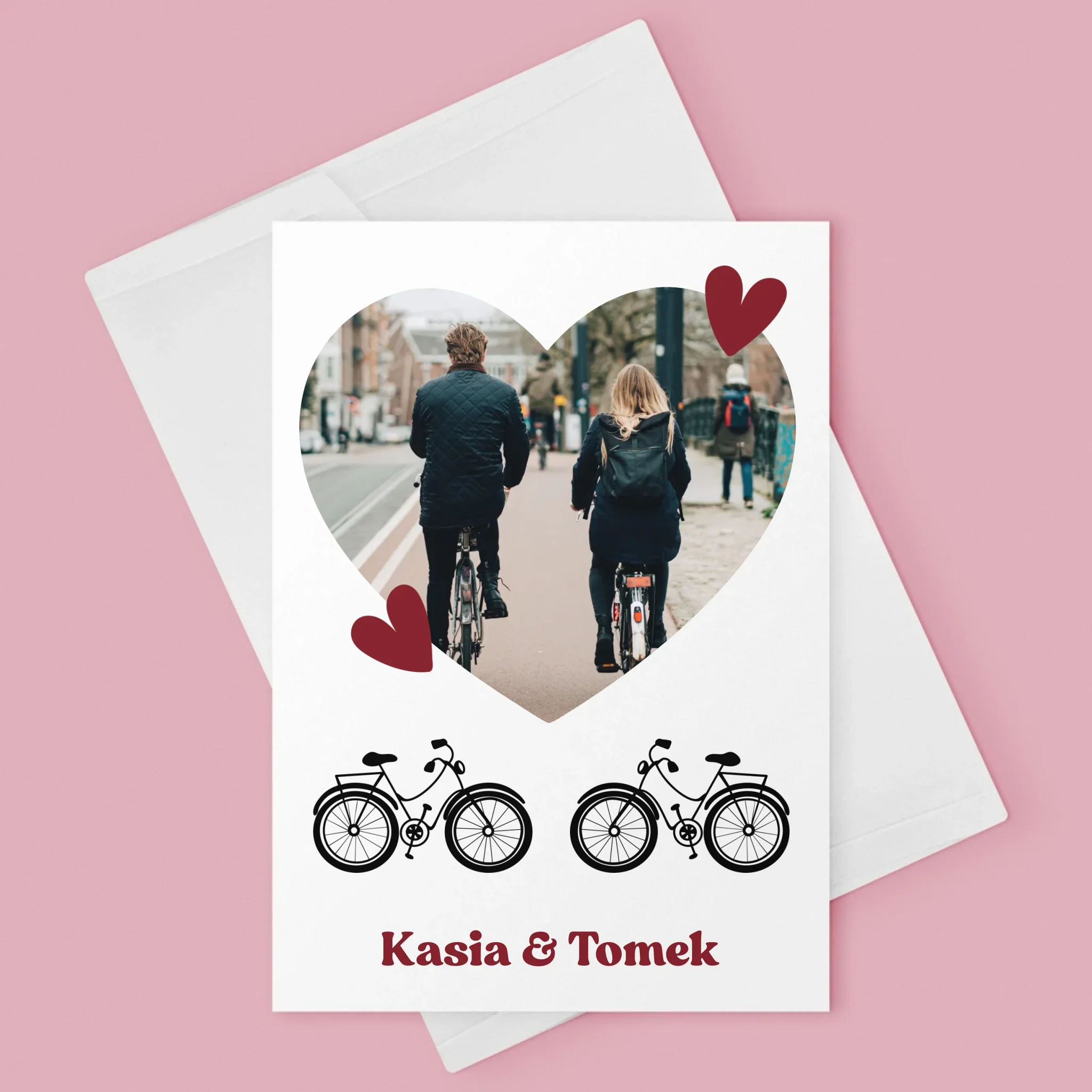 Zdjęcie I Podpis: Rowerowa Para - Kartka z Życzeniami - Image 3