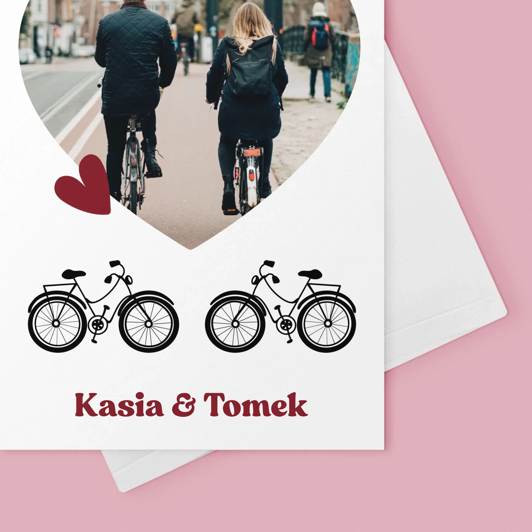 Zdjęcie I Podpis: Rowerowa Para - Kartka z Życzeniami - Image 4